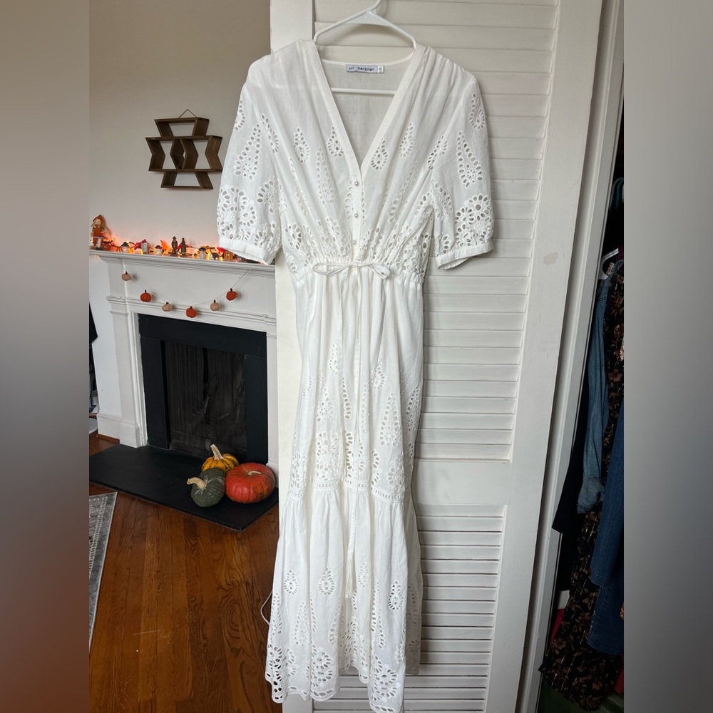 Uli Herzner White Eyelet Maxi Dress